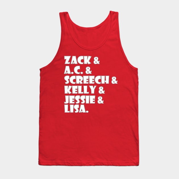 The Characters of Saved by the Bell Tank Top by Retro Sports